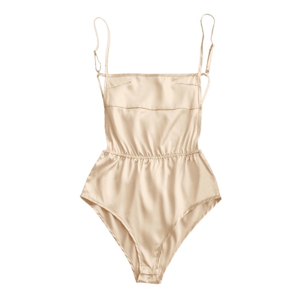 Tops - Champagne satin bodysuit Tops - Champagne satin bodysuit